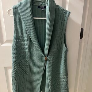 Chaps Green Knit Vest Size Large
